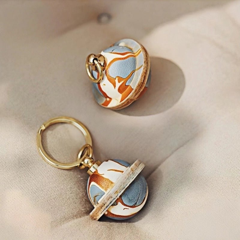 Landing Planet Bell Bag Charm Handcrafted Full - Grain Leather, Bell - Shaped Planetary Charm for Keys or Bags, Unique Gift for All - Tomlynam