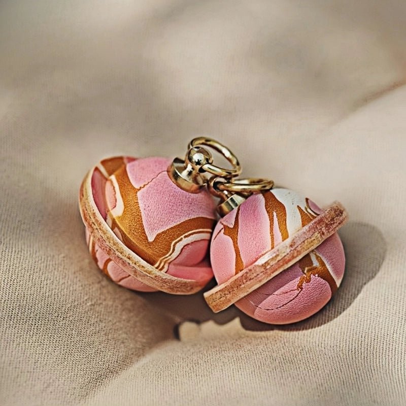 Landing Planet Bell Bag Charm Handcrafted Full - Grain Leather, Bell - Shaped Planetary Charm for Keys or Bags, Unique Gift for All - Tomlynam