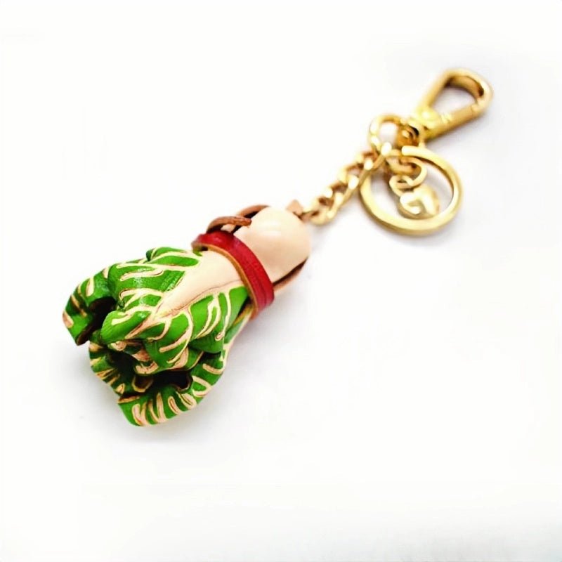 Leather Cabbage Charm – Fun Vegetable Bag Accessory, Full - Grain Cowhide, Keychain and Bookmark, Creative Design for Everyday Use - Tomlynam