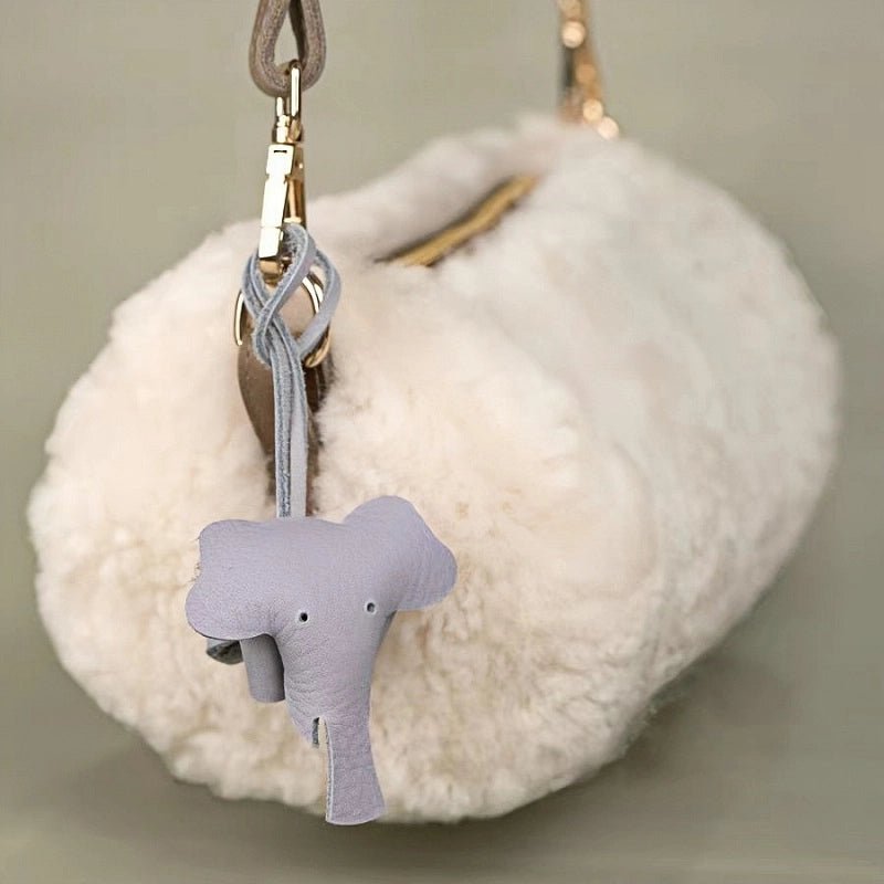 Leather Elephant Charm – Handcrafted Full - Grain Cowhide Accessory for Bags & Keys, Minimalist & Sophisticated Gift - Tomlynam
