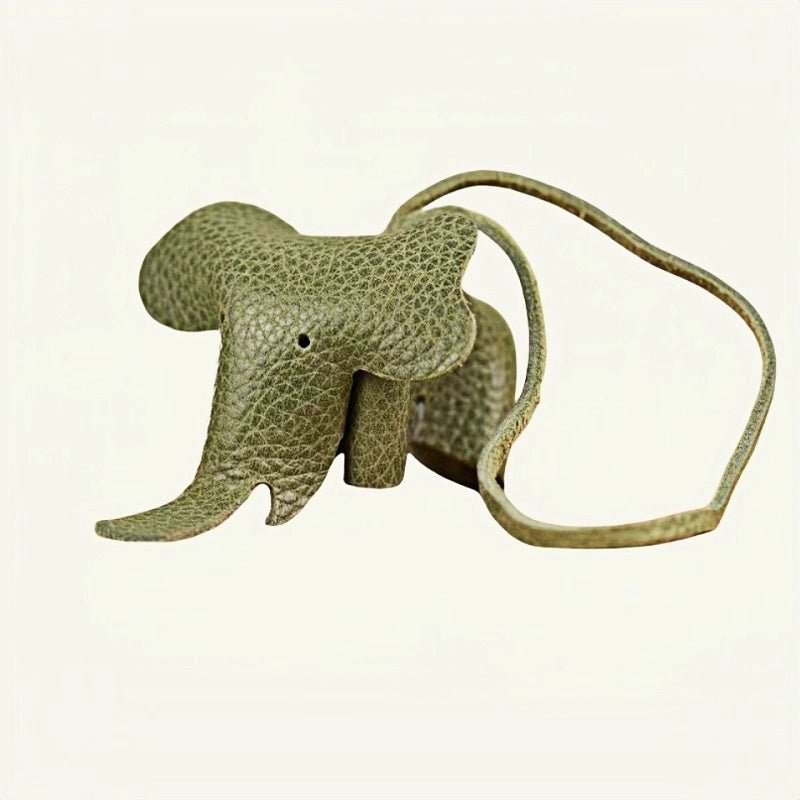Leather Elephant Charm – Handcrafted Full - Grain Cowhide Accessory for Bags & Keys, Minimalist & Sophisticated Gift - Tomlynam