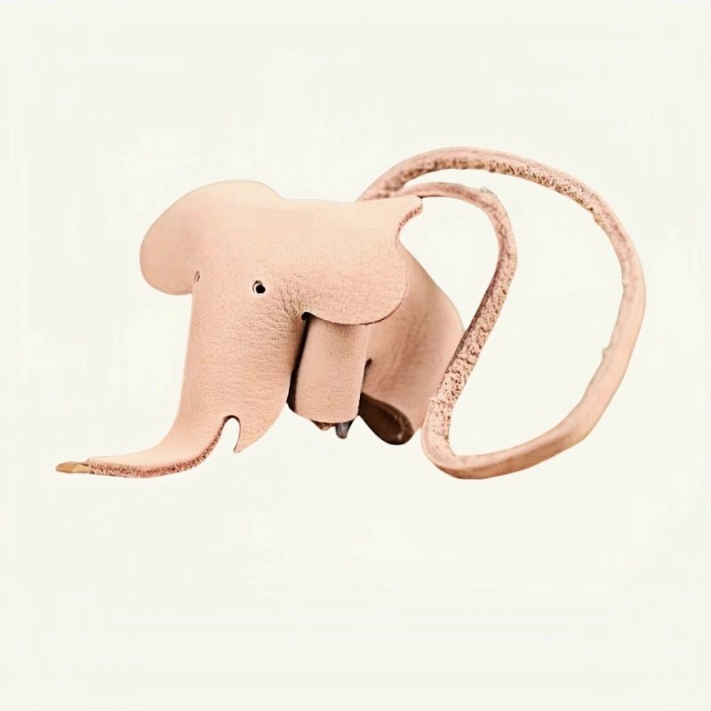 Leather Elephant Charm – Handcrafted Full - Grain Cowhide Accessory for Bags & Keys, Minimalist & Sophisticated Gift - Tomlynam
