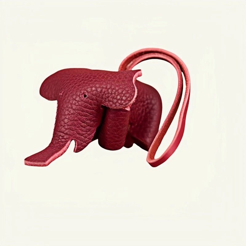 Leather Elephant Charm – Handcrafted Full - Grain Cowhide Accessory for Bags & Keys, Minimalist & Sophisticated Gift - Tomlynam