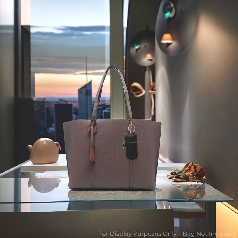 Mini Leather Lipstick & Storage Bag Charm – Handmade Top - Grain Leather Keychain | Multifunctional Coin, Earphone, & Small Accessories Holder - Tomlynam