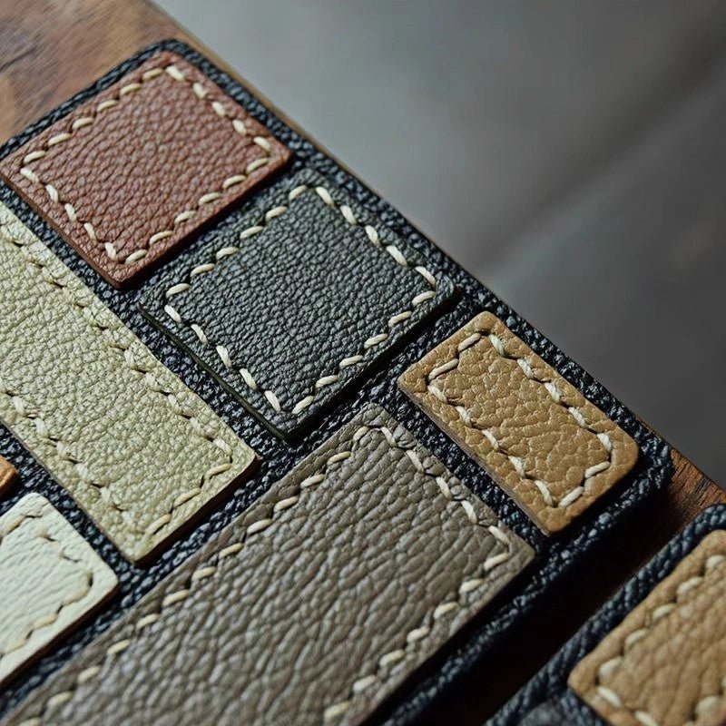 Mondrian - Inspired Geometric Leather Bag Charm, Handcrafted Art Accessory for Women, Minimalist Design, Unique Small Gift - Tomlynam