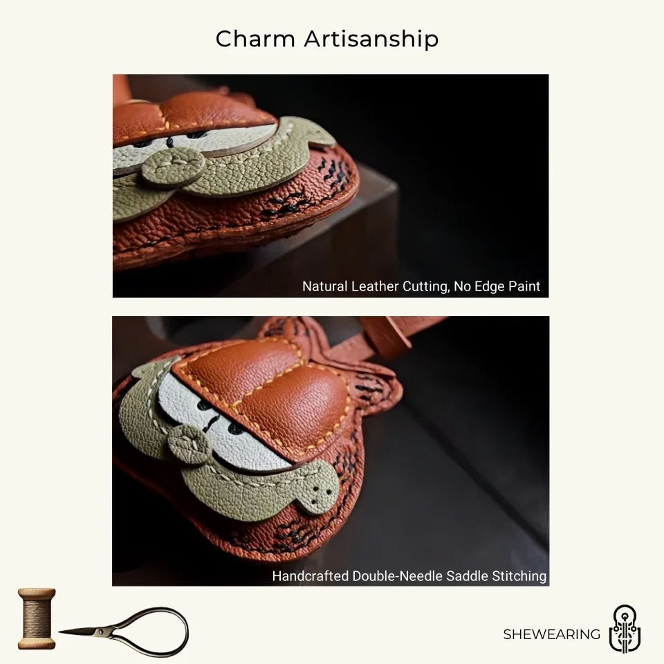 Nordic Floral Garden Leather Charm – Full - Grain Cowhide Handmade Accessory for Bags and Gifts, Blooming Style Elegance - Tomlynam