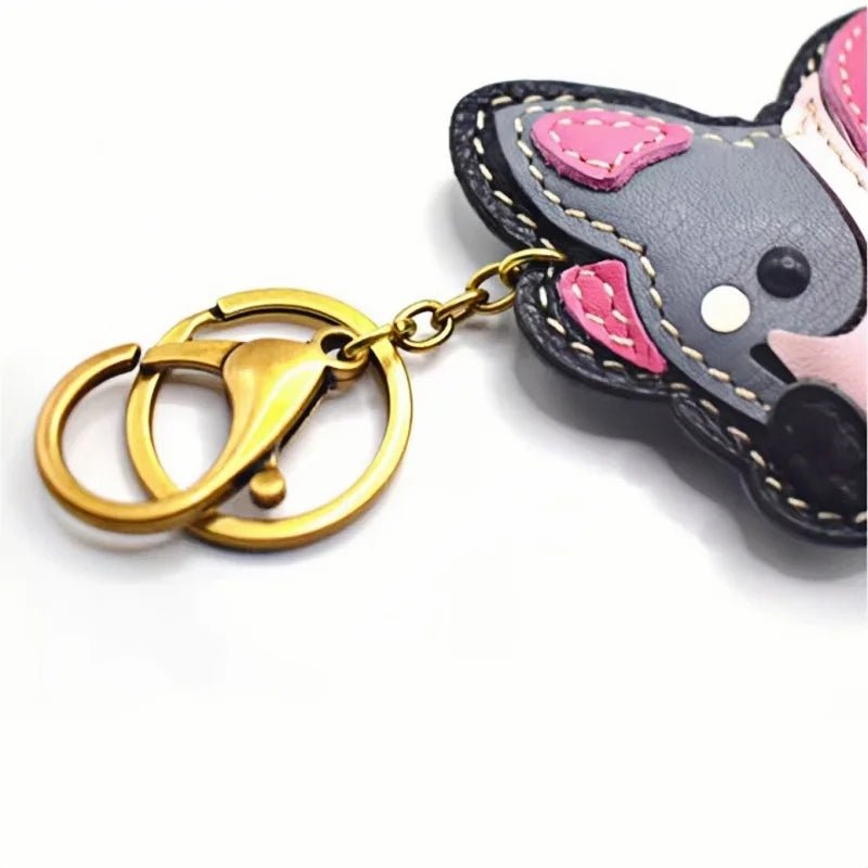 Nordic - Style Corgi Leather Bag Charm – Handmade Full - Grain Cowhide Puppy Keychain | Car Pendant & Trendy Bookmark | Cute Zodiac Dog Accessory - Tomlynam