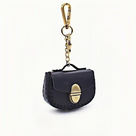 Nordic - Style Genuine Leather Earphone Case – Handmade Top - Grain Cowhide Bag Charm for AirPods or Coins, Creative and Minimalist Accessory - Tomlynam