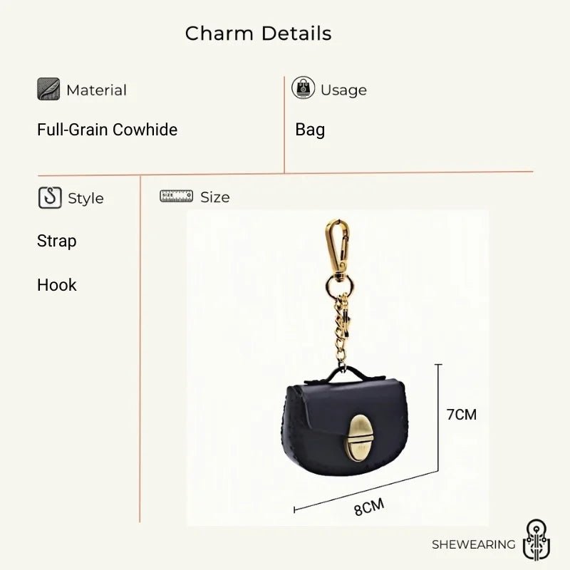 Nordic - Style Genuine Leather Earphone Case – Handmade Top - Grain Cowhide Bag Charm for AirPods or Coins, Creative and Minimalist Accessory - Tomlynam