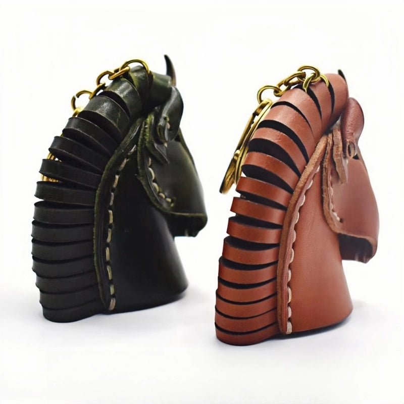 Nordic Unicorn Bag Charm – Genuine Leather Keychain Accessory, Handcrafted Cowhide, Unique Bookmark Design, Creative Gift for Her - Tomlynam