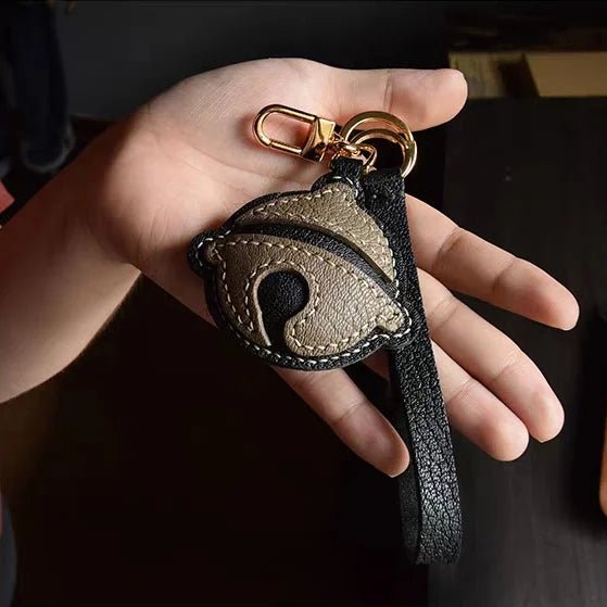 Nostalgic Bell - Shaped Leather Bag Charm – Handmade Full - Grain Goatskin Keychain | Cute Ornament for Purse | Whimsical Childhood - Inspired Gift - Tomlynam