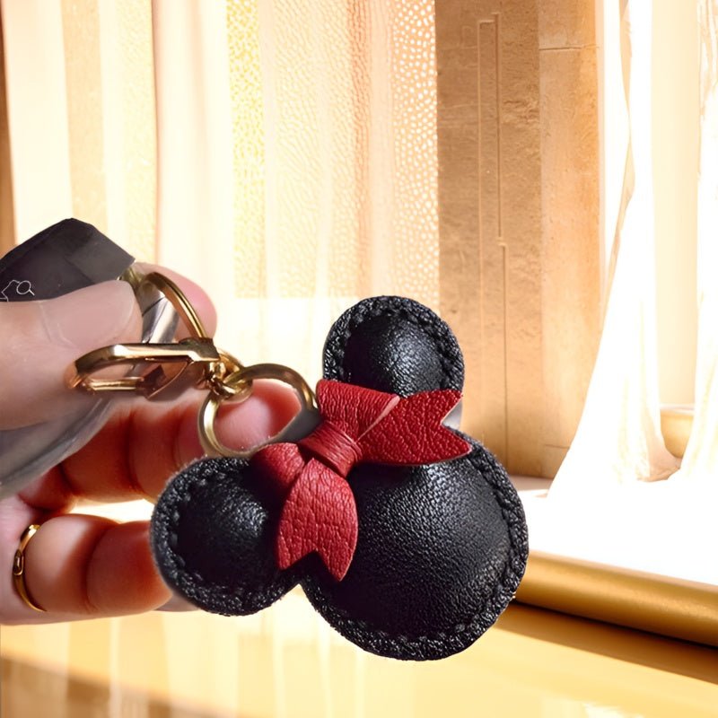 Original Design Mouse - Inspired Bag Charm | Handmade Genuine Leather with Classic Monogram | Elegant Gift for Her - Tomlynam