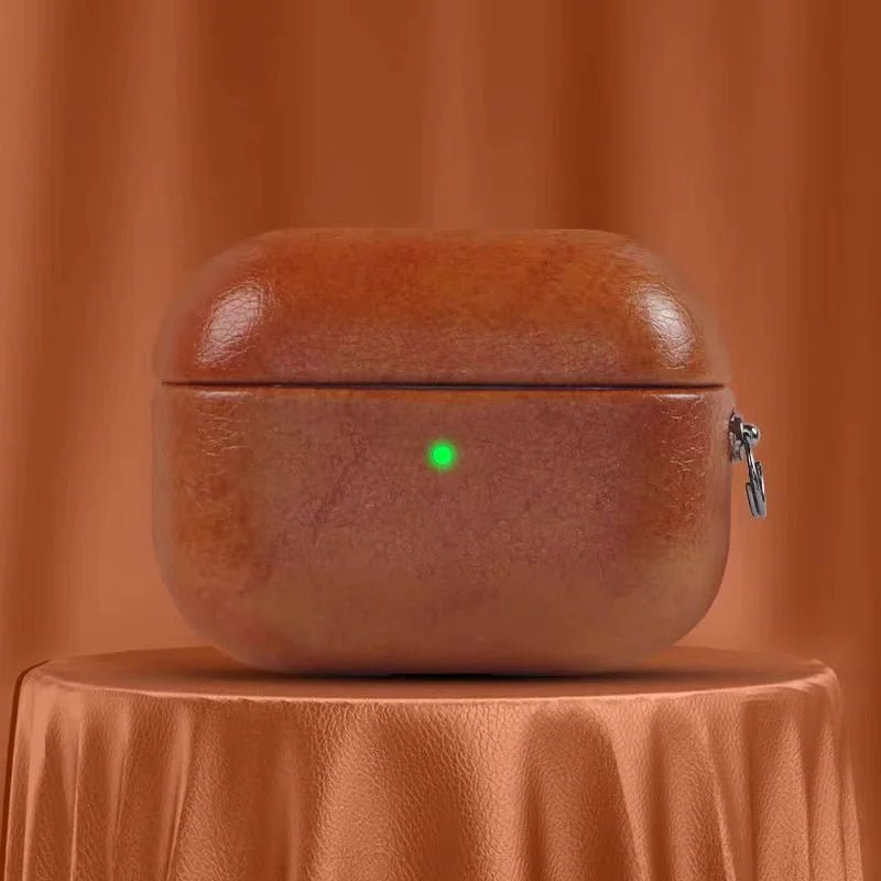 Premium Crazy Horse Leather AirPods Pro 2 Case – Handcrafted Protective Cover for Apple AirPods 4, Wireless Charging Compatible - Tomlynam