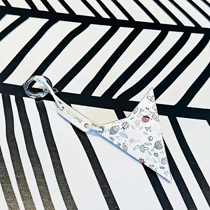 Premium Leather Printed Paper Airplane Charm – Creative and Minimalist Keychain and Bag Accessory Perfect for Holiday Gifting - Tomlynam