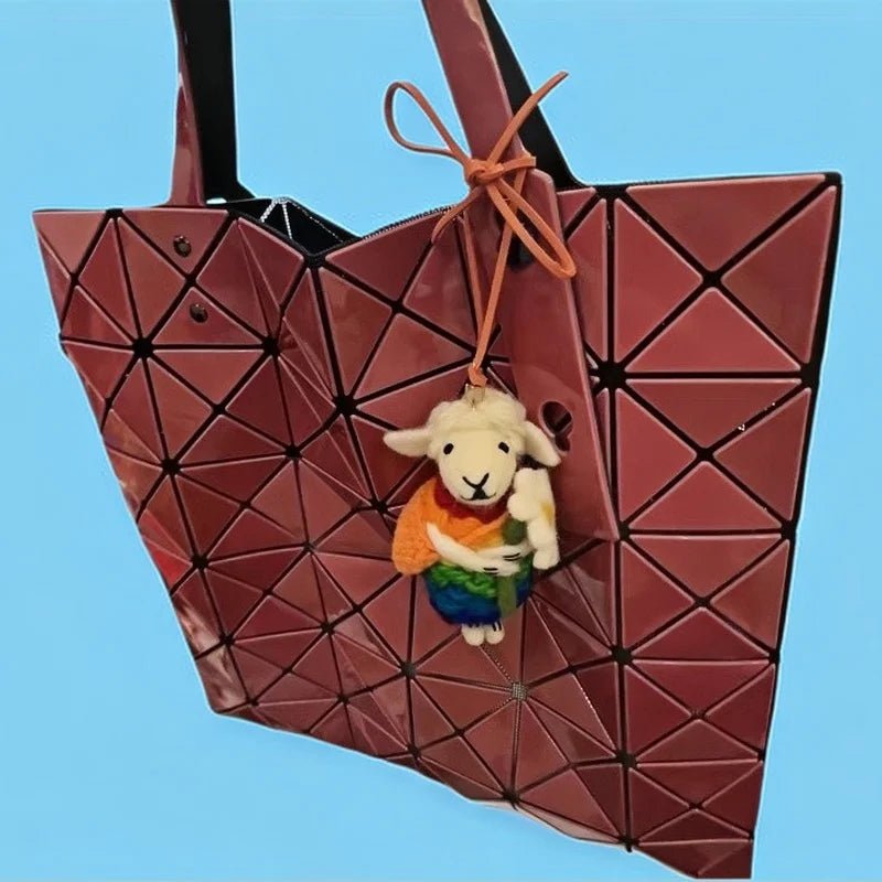 Rainbow Hug Sheep Wool Charm – Handmade Felted Bag Pendant | Soft Gift of Light & Warmth - Tomlynam