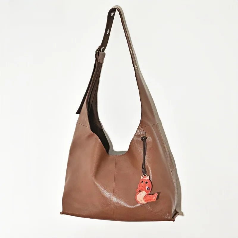 Snake Year Leather Bag Charm – Handmade Vegetable - Tanned Leather Accessory, Zodiac - Inspired Gift - Tomlynam