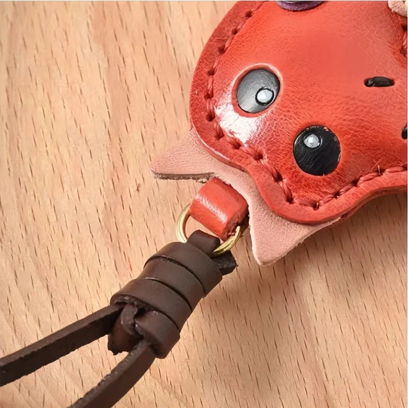 Snake Year Leather Bag Charm – Handmade Vegetable - Tanned Leather Accessory, Zodiac - Inspired Gift - Tomlynam