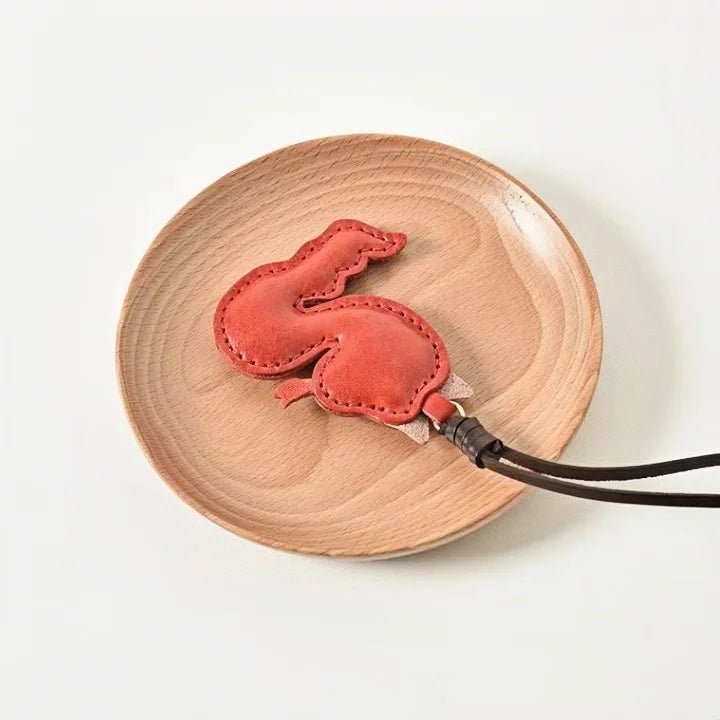 Snake Year Leather Bag Charm – Handmade Vegetable - Tanned Leather Accessory, Zodiac - Inspired Gift - Tomlynam