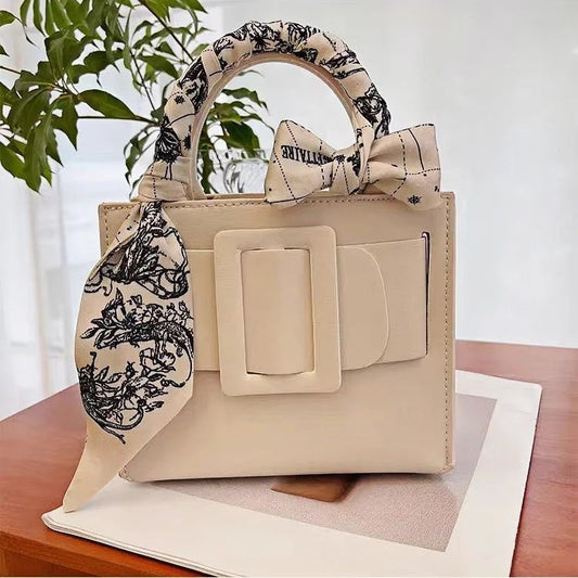 Twilly Scarf Noir & Ivory Vintage 100% Silk Bag Handle Ribbon, Wrist & Hair Scarf, 5×97cm Silk Twilly Scarf - Tomlynam