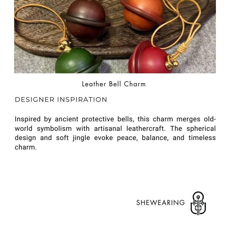 Vintage Leather Bell Bag Charm – Handmade Full - Grain Cowhide Keychain | Two Sizes & Four Colors | Backpack, Car, and Purse Pendant - Tomlynam