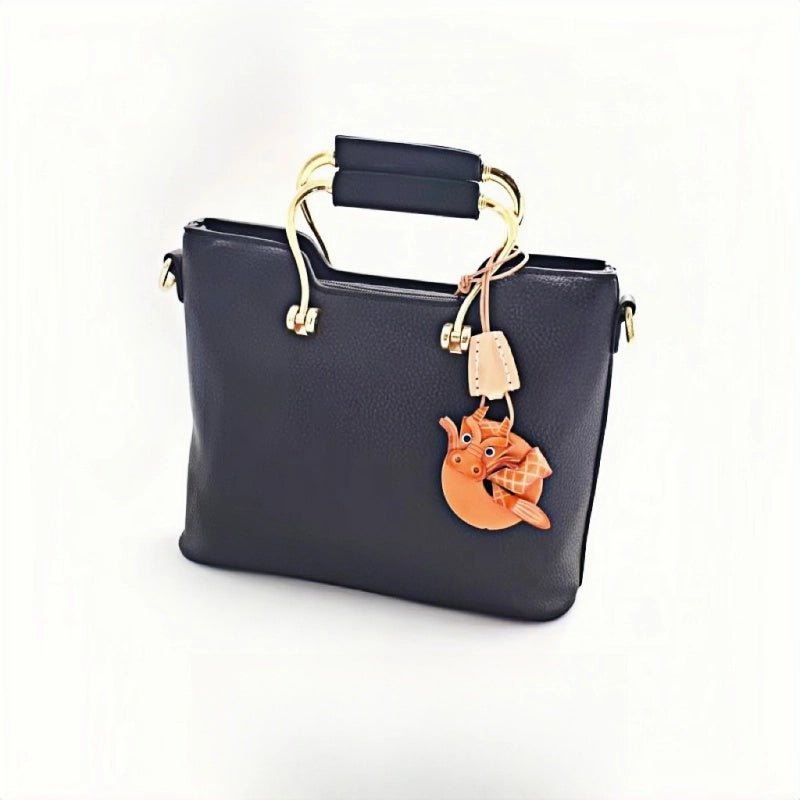 Zodiac Dragon Leather Charm – Nordic - Style Handcrafted Goatskin Accessory for Bags, Keys, and Journals, Unique Gift - Tomlynam